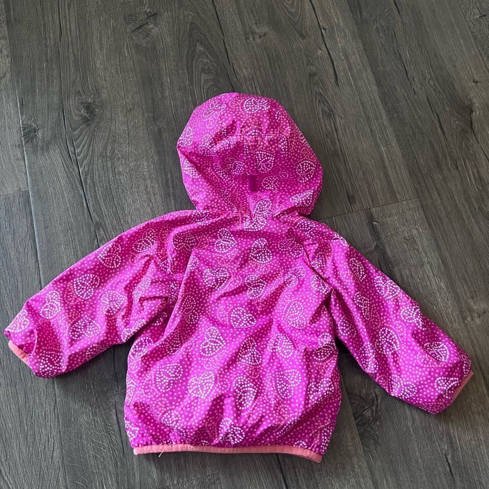 Pink Heart Patterned Hooded Jacket - Picture 3 of 6
